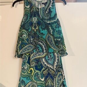 MSK Blue and Green Patterned Dress